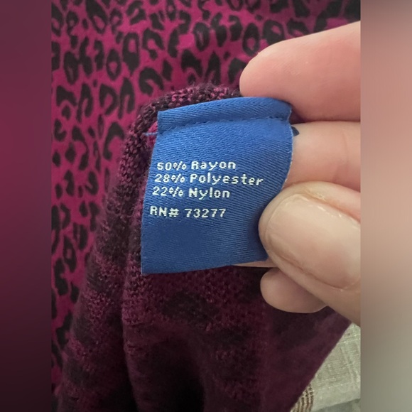 Apt 9. - neon fuchsia leopard cozy sweater - Picture 10 of 10